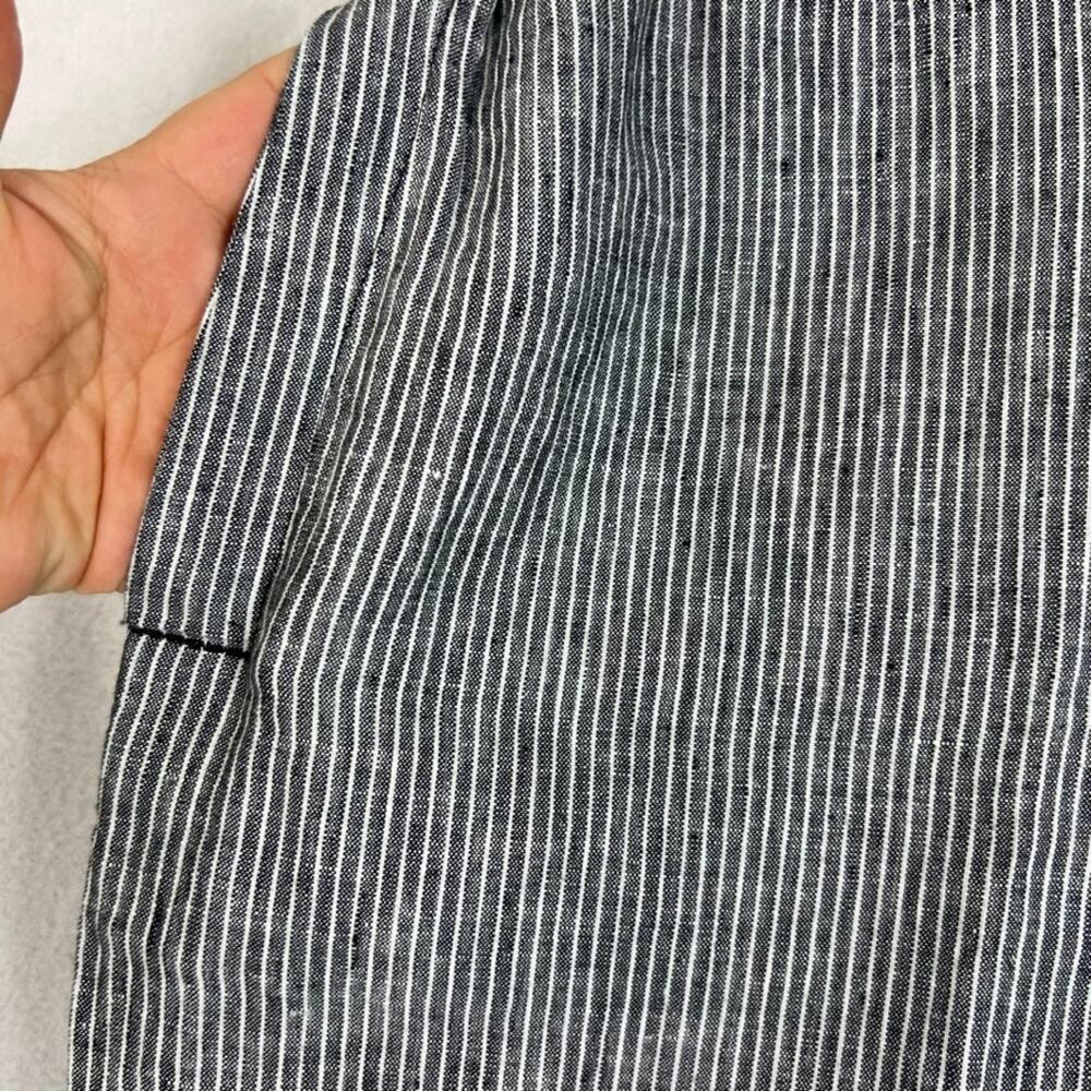 Coldwater Creek Women's Pants Size PL Linen Blue Striped Cropped Beachy Nautical - Picture 3 of 12